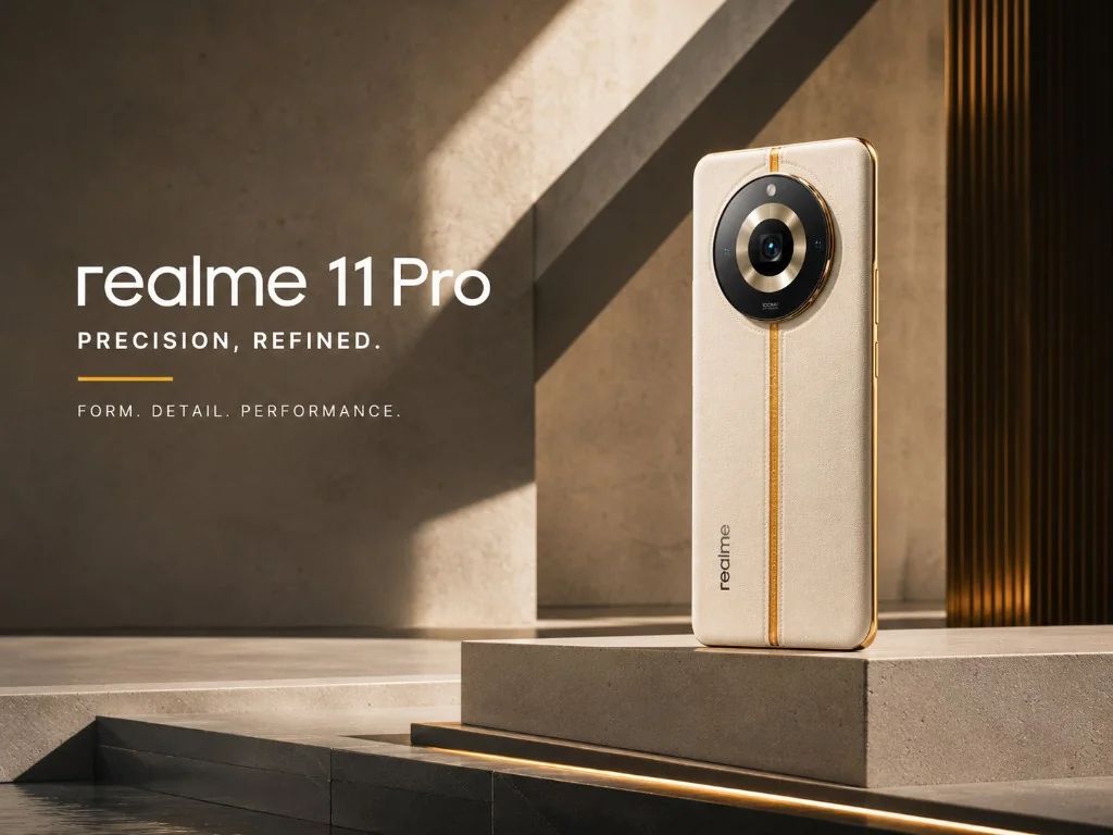 Editorial image of the realme 11 Pro smartphone