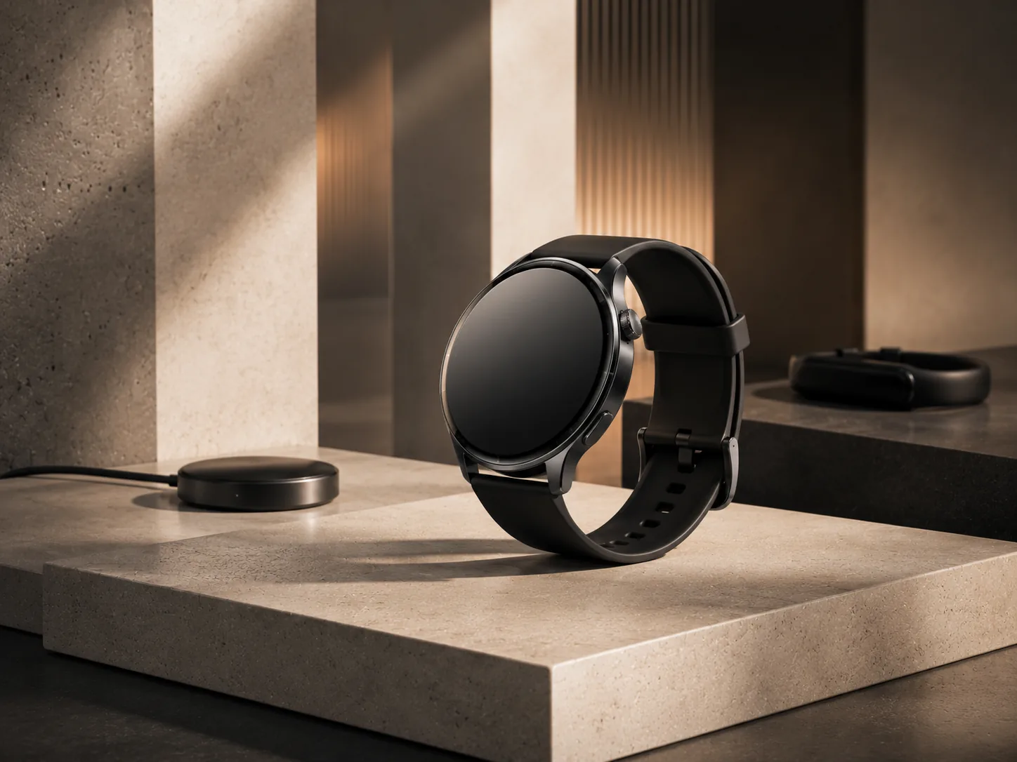 Editorial smartwatch composition representing realme wearables